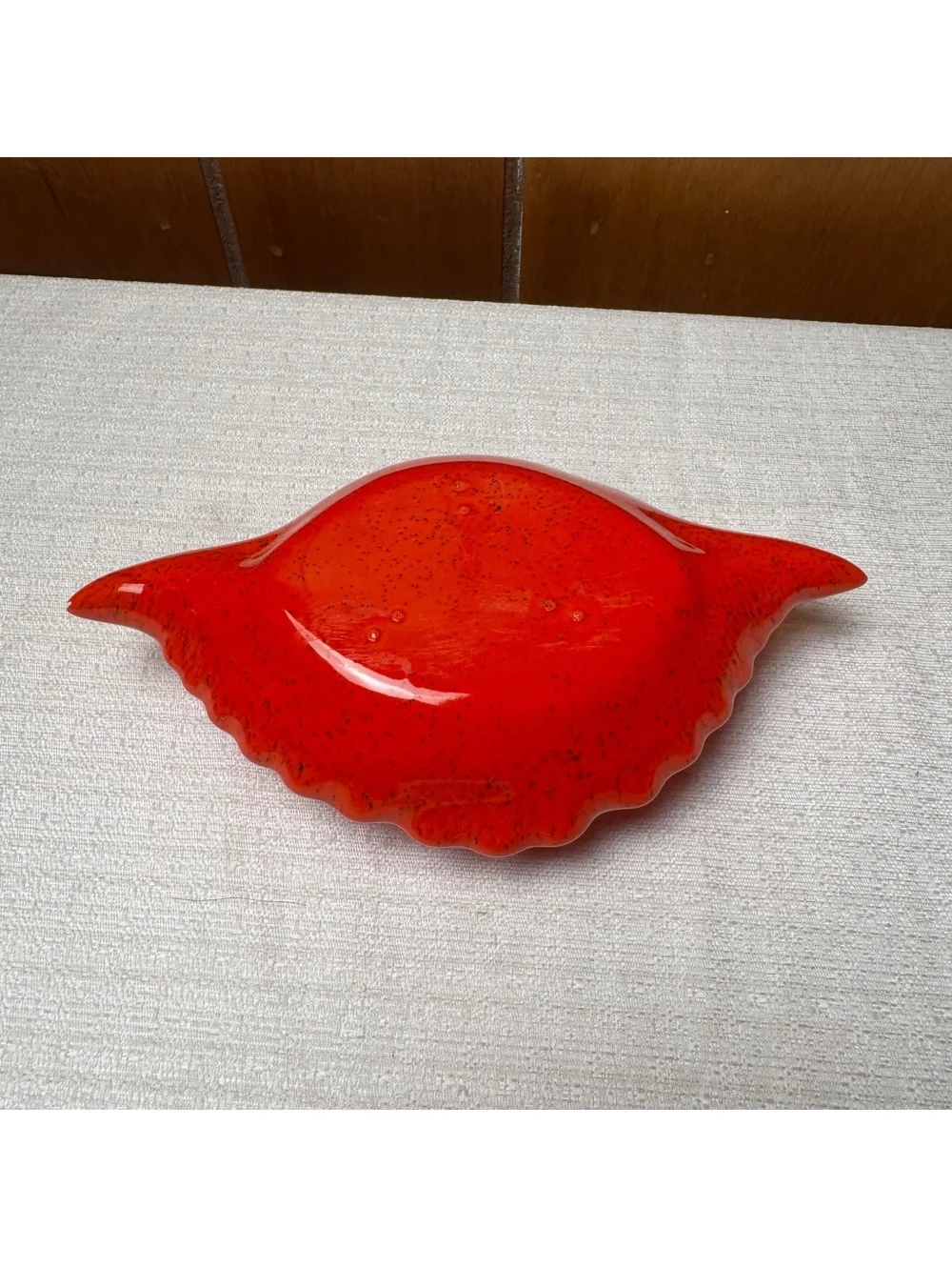 Vintage Red Crab Shell Ceramic Appetizer Dishes Set of 2 Coastal Seafood